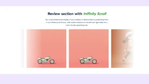 Infinity Loop section for Reviews or testimonilas in wordpress elementor