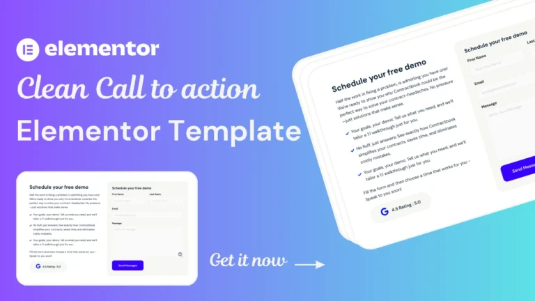 Call to action form Elementor Template